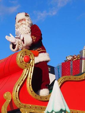 Santa Claus float with presents