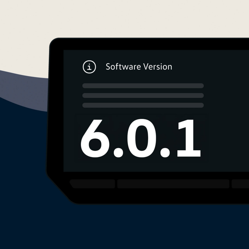 Stillisiertes Display mit der Softwareversion 6.0.1