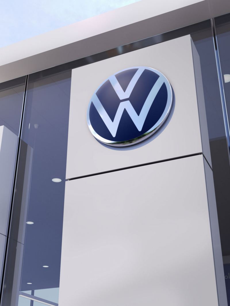 VW Logo an modernem Gebäude