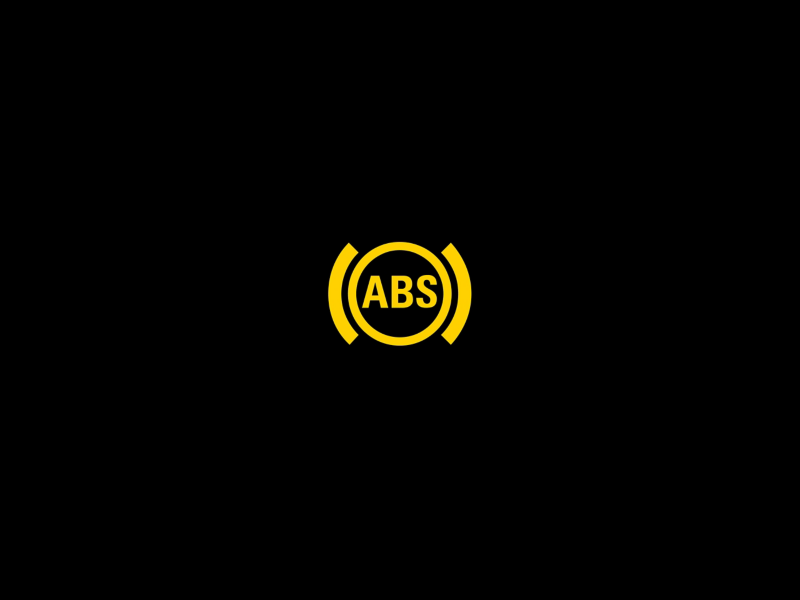 Icône jaune du témoin de défaillance du système de freinage antiblocage (ABS) VW. 