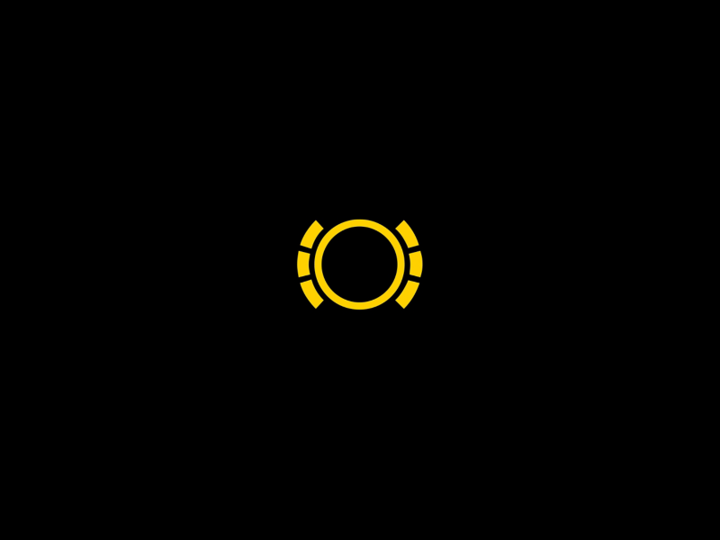VW yellow brake-pad-wear indicator warning-light icon. 