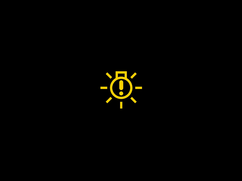 Amber vehicle light failure warning light