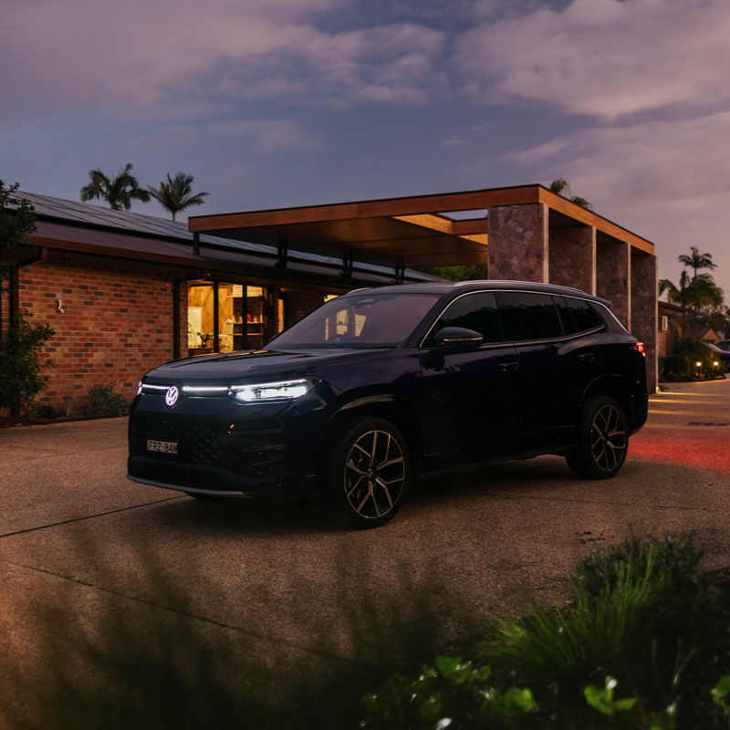 Tayron parked at dusk