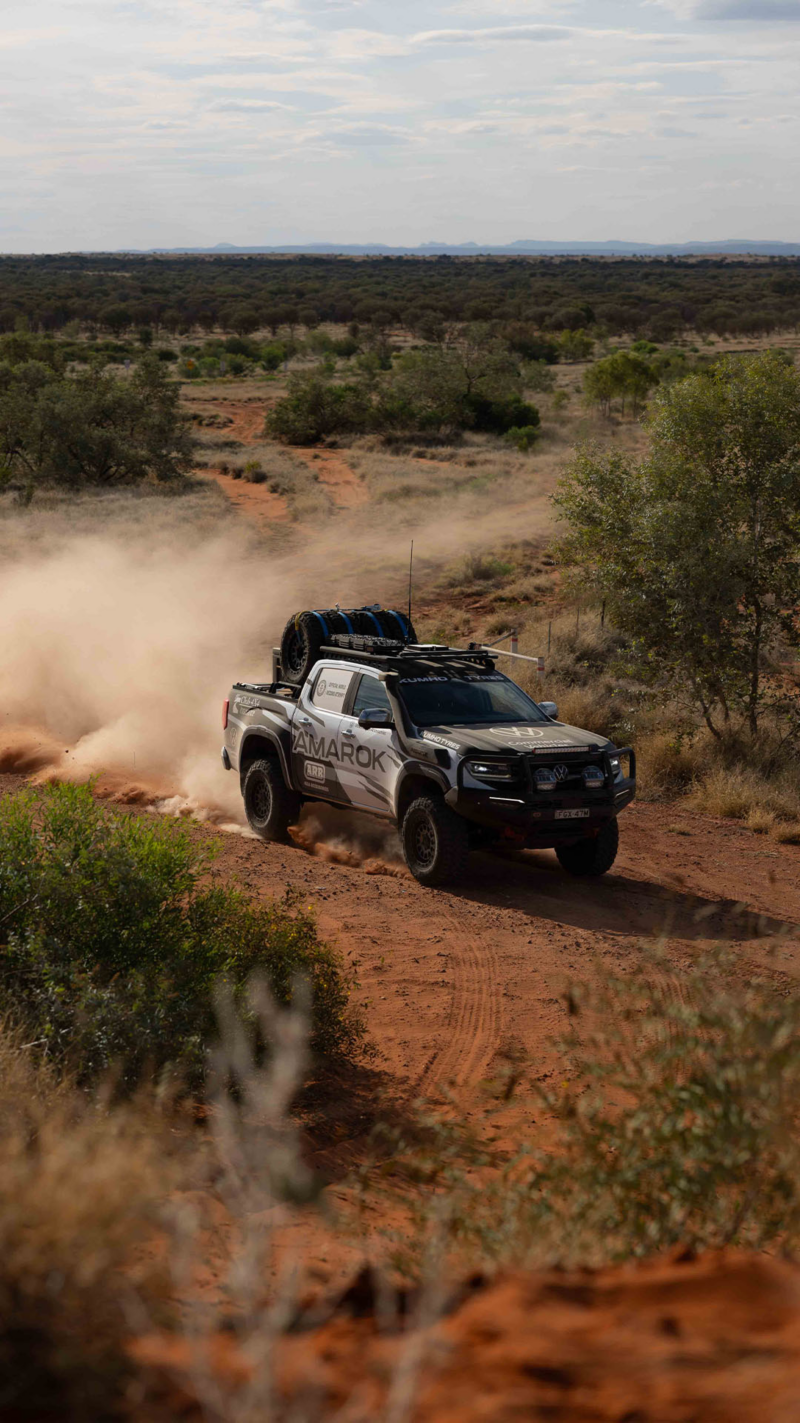 Amarok driving through desert