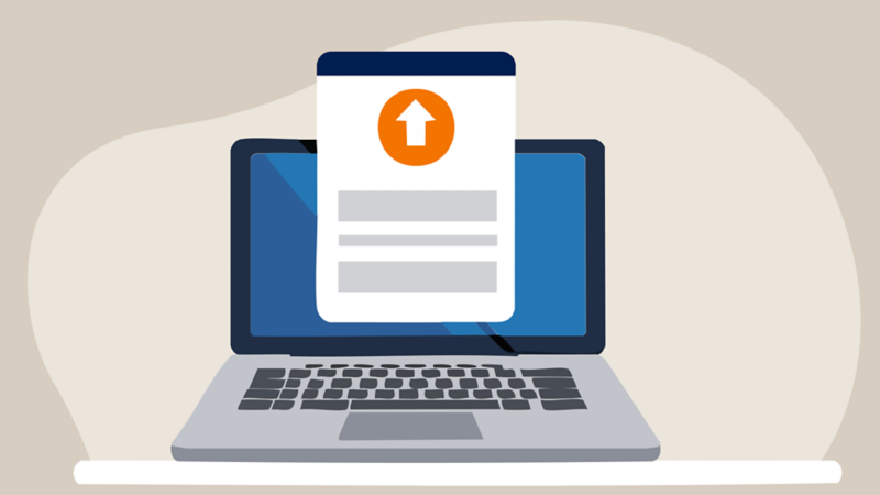 Illustration shows document upload