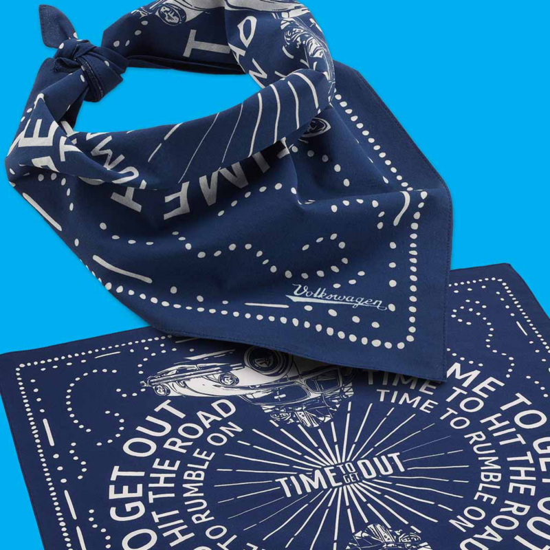 Foulard originale Volkswagen con motivo del Maggiolino "Time to get out".