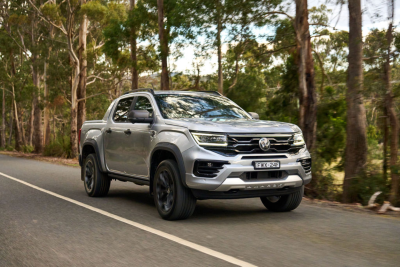 Silver Amarok Walkinshaw driving through bushland