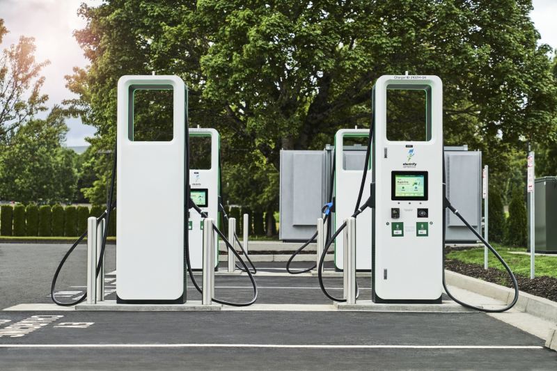 Electrify America EV vehicle charging stations.
