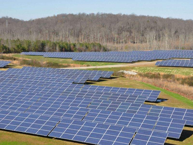 Solar panels outside of VW Chattanooga manufacturing plant.