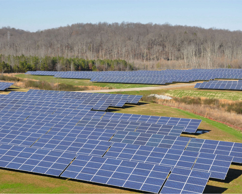 Solar panels outside of VW Chattanooga manufacturing plant.