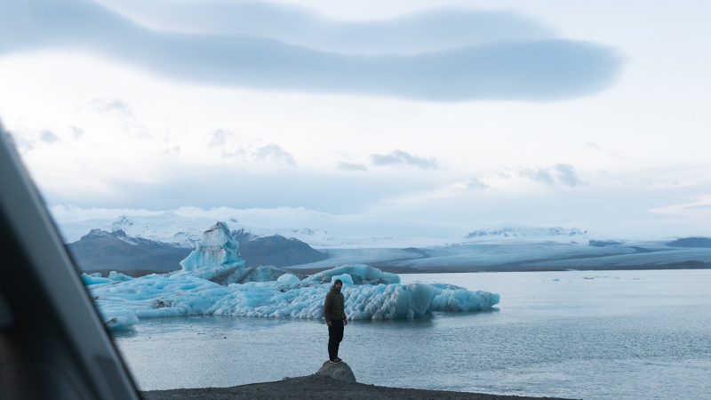 Icy coastline in Iceland.