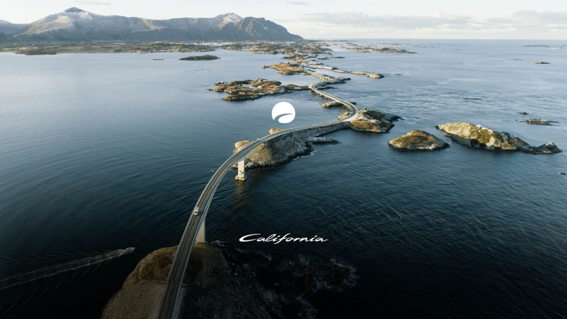 Bridge by the sea in Norway.