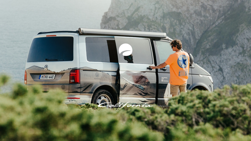 un van california vw garé