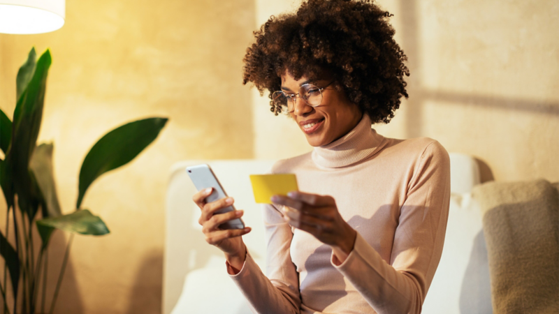 Woman with a smartphone