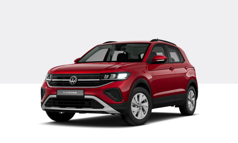 Freigestellte Abbildung eines VW T-Cross R-Line in Gelb