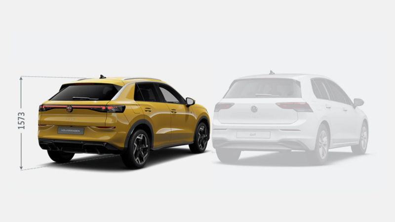 T-Roc and golf comparison rear