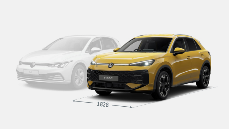 T-Roc and golf comparison front