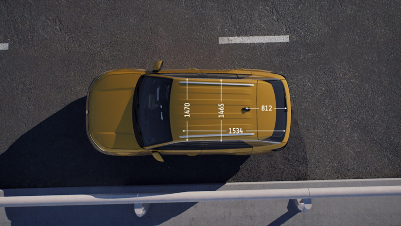 The boot depth with the rear seats up and down in the T-Roc