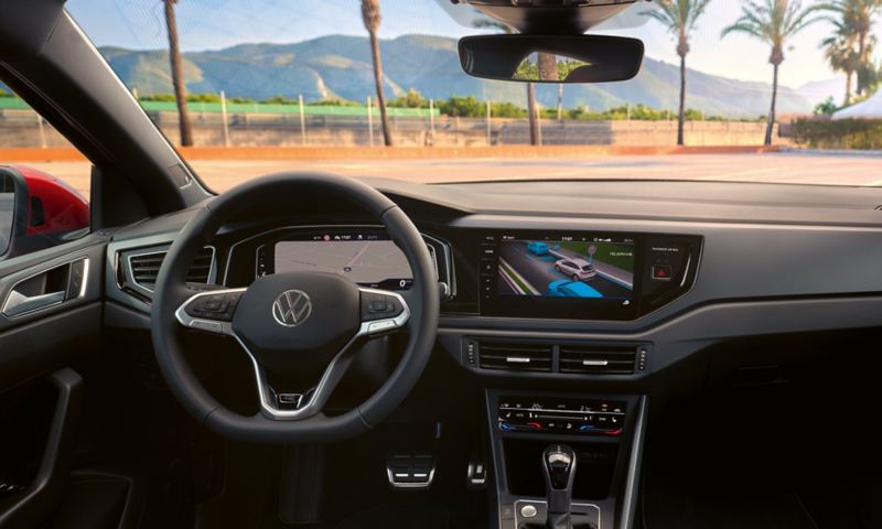 VW Taigo Interior: view of the digital cockpit and multifunction steering wheel