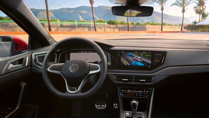 VW Taigo Interior: view of the digital cockpit and multifunction steering wheel