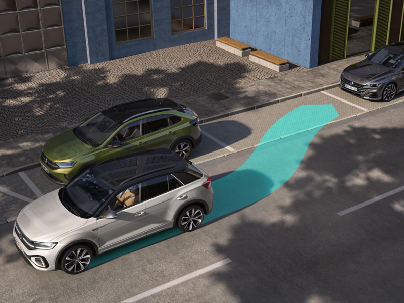 Représentation graphique du Park Assist sur le VW T-Roc.