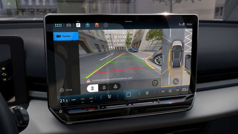 The illustration demonstrates how Area View works using a VW T-Roc as an example.