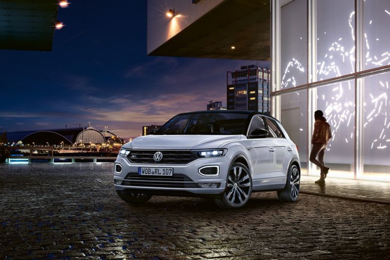 VW T-Roc with R-Line exterior standing in front of a building