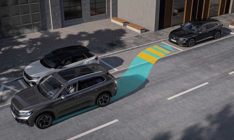 Γραφικό που δείχνει πώς λειτουργεί το Park Assist Plus.