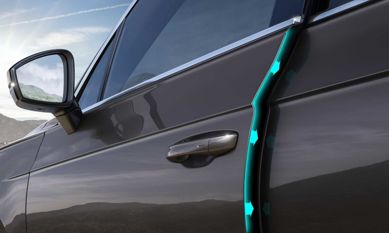 Représentation graphique du système optionnel de verrouillage électrique du VW Touareg.