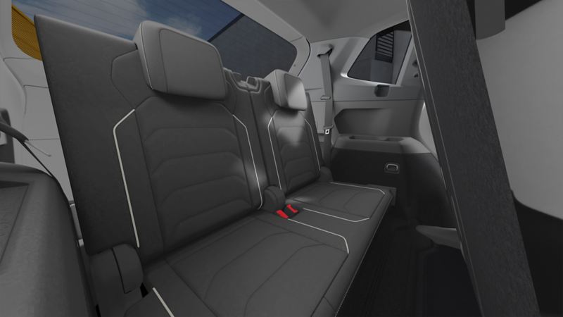 A close-up photo of the optional third row ups the seating in the 2024 Volkswagen Tiguan