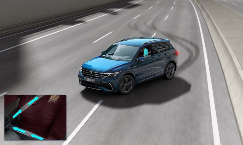 Graphique: Système de protection proactive des occupants du Nouveau Tiguan