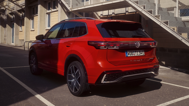 Rear of a VW Tiguan in red