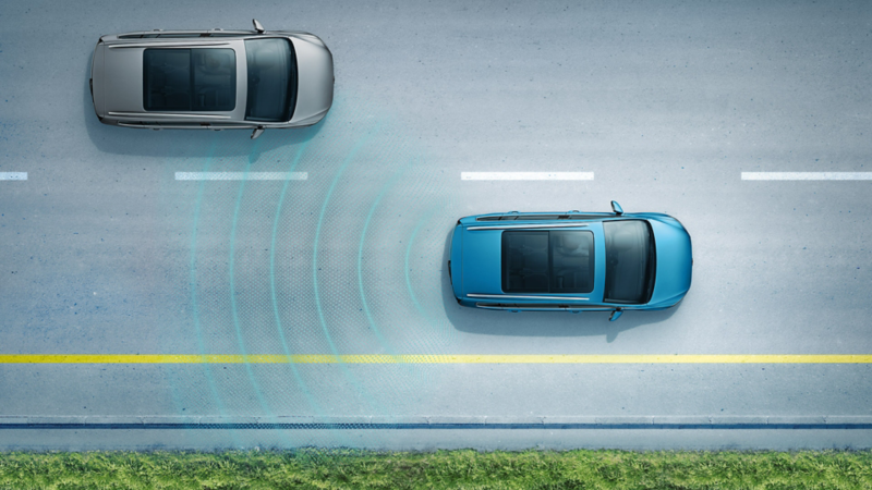 Illustration graphique du 'Lane Assist'.