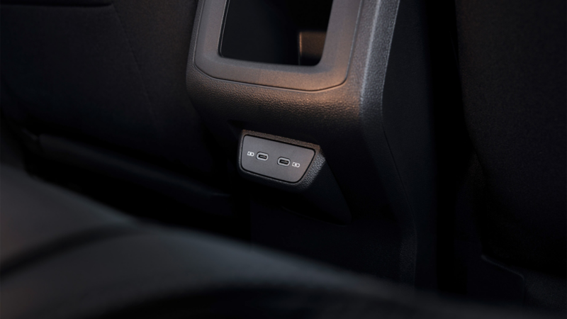 Close-up of the USB-C interfaces.
