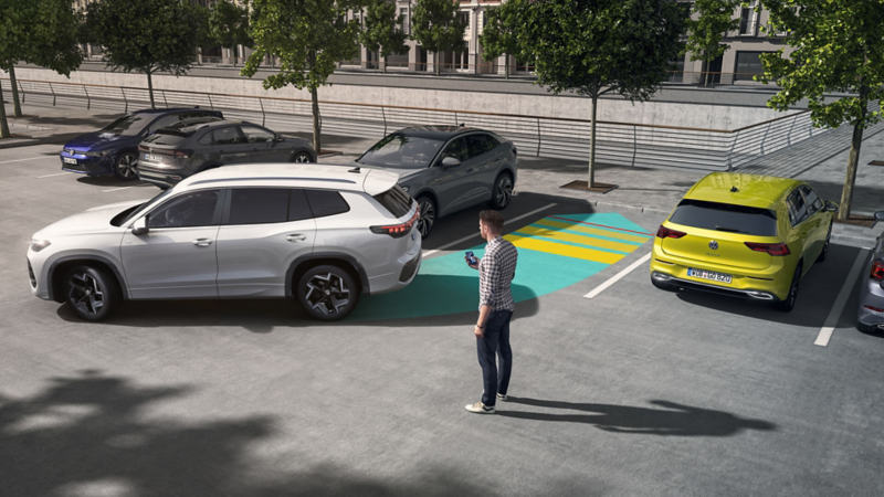 Graphic demonstrating the Tayron's park assist pro