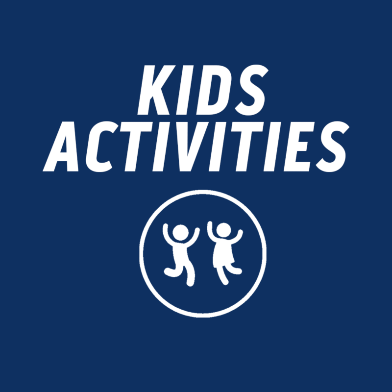 Illustration of two kids in a circle with the Kids Activities written above