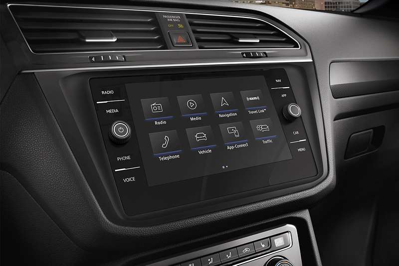Infotainment touchscreen in the Volkswagen Tiguan