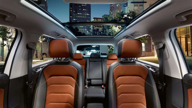 Orange seats in the Volkswagen Tiguan