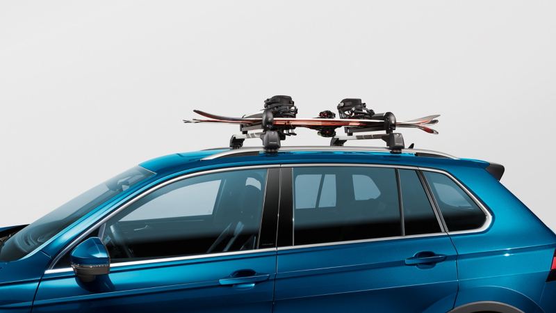 VW Tiguan with ski and snowboard carrier by VW Accessories