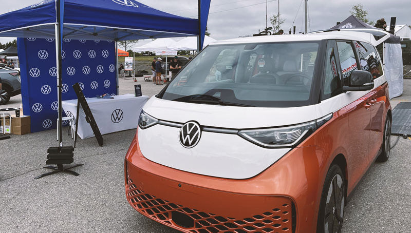 A shot of the ID. Buzz at the Volkswagen booth