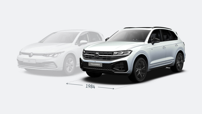 Touareg Black Edition and Golf comparison front