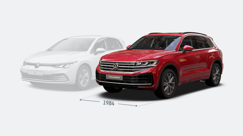 Touareg and Golf comparison front dimensions