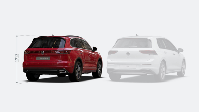 Touareg and Golf comparison rear dimensions