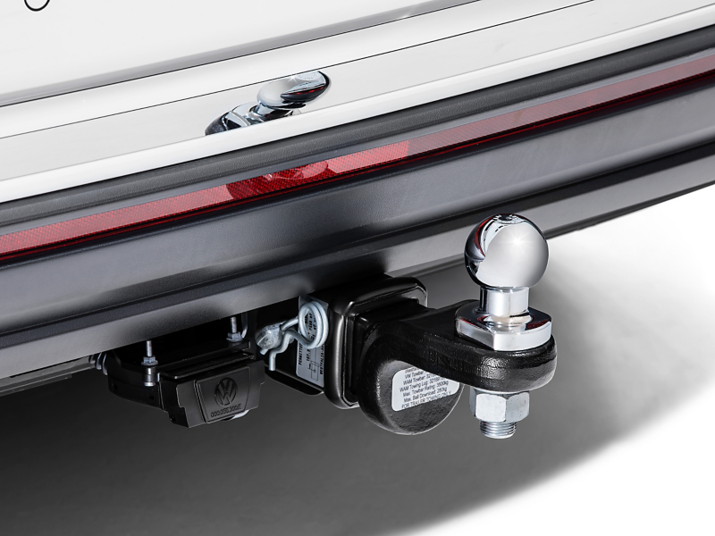 Close up of rounded tow bar accessory