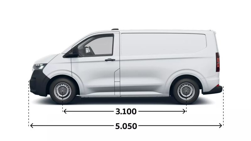 Nowy Transporter wymiary bok.