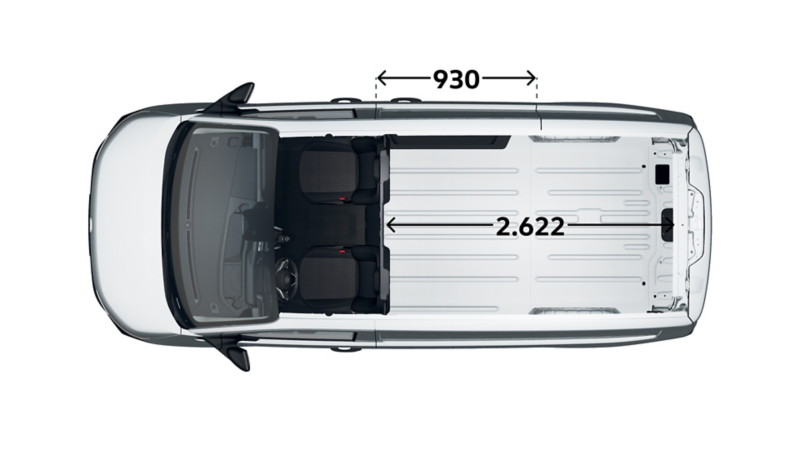 vw transporter kort akselavstand sett ovenfra