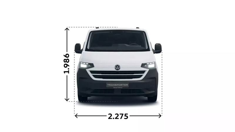 Nowy Transporter wymiary przód.