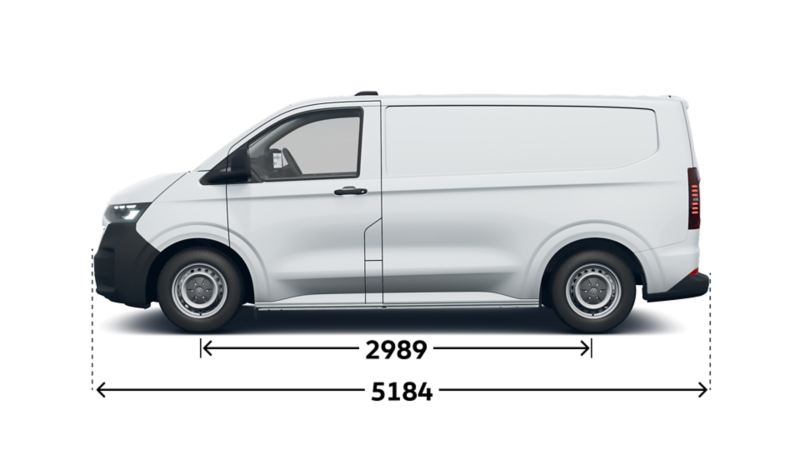 Der VW Transporter von der Seite.