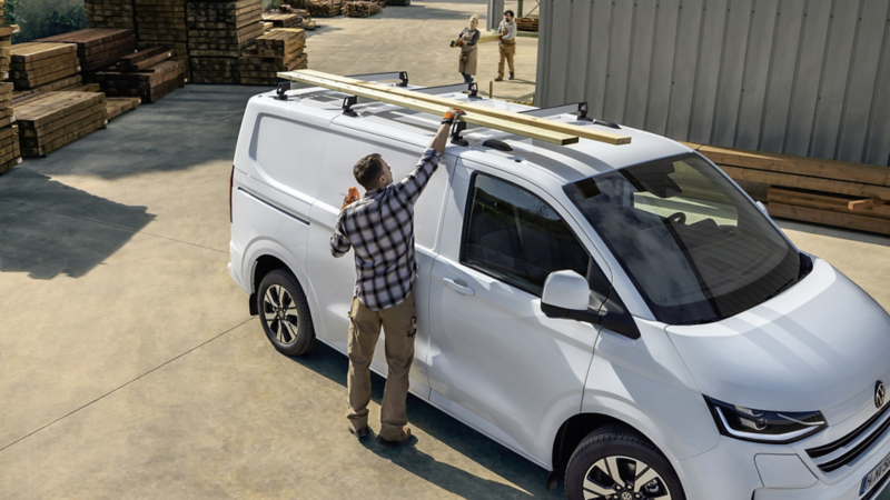 Transporter Van exterior high shot
