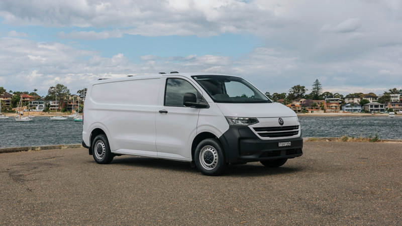 Volkswagen Transporter with side angle.